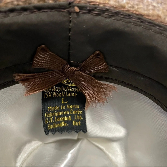 Fedora Hat Vintage 1970s Wool Blend Tweed with Feather by Lanning Men’s Large. - Picture 6 of 12